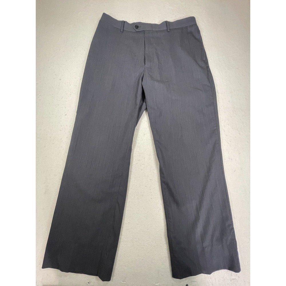 Tommy Hilfiger Dress Pants Mens 34X28 Gray Flat‎ Front Mid Rise Business Career